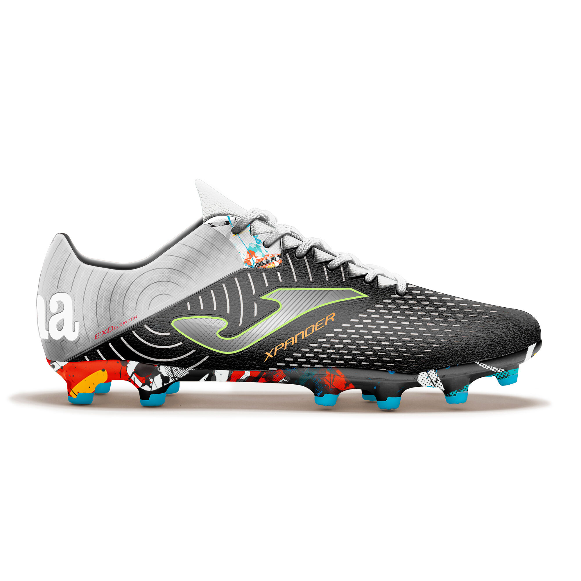 Football boots Xpander 23 firm ground FG black silver
