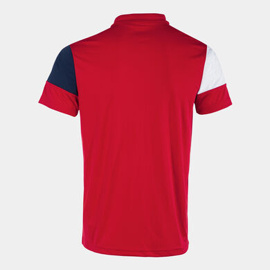 Polo m/c uomo Crew V rosso blu navy