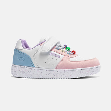 Pantofi sport casual Pipe Jr 26 junior alb roz albastru