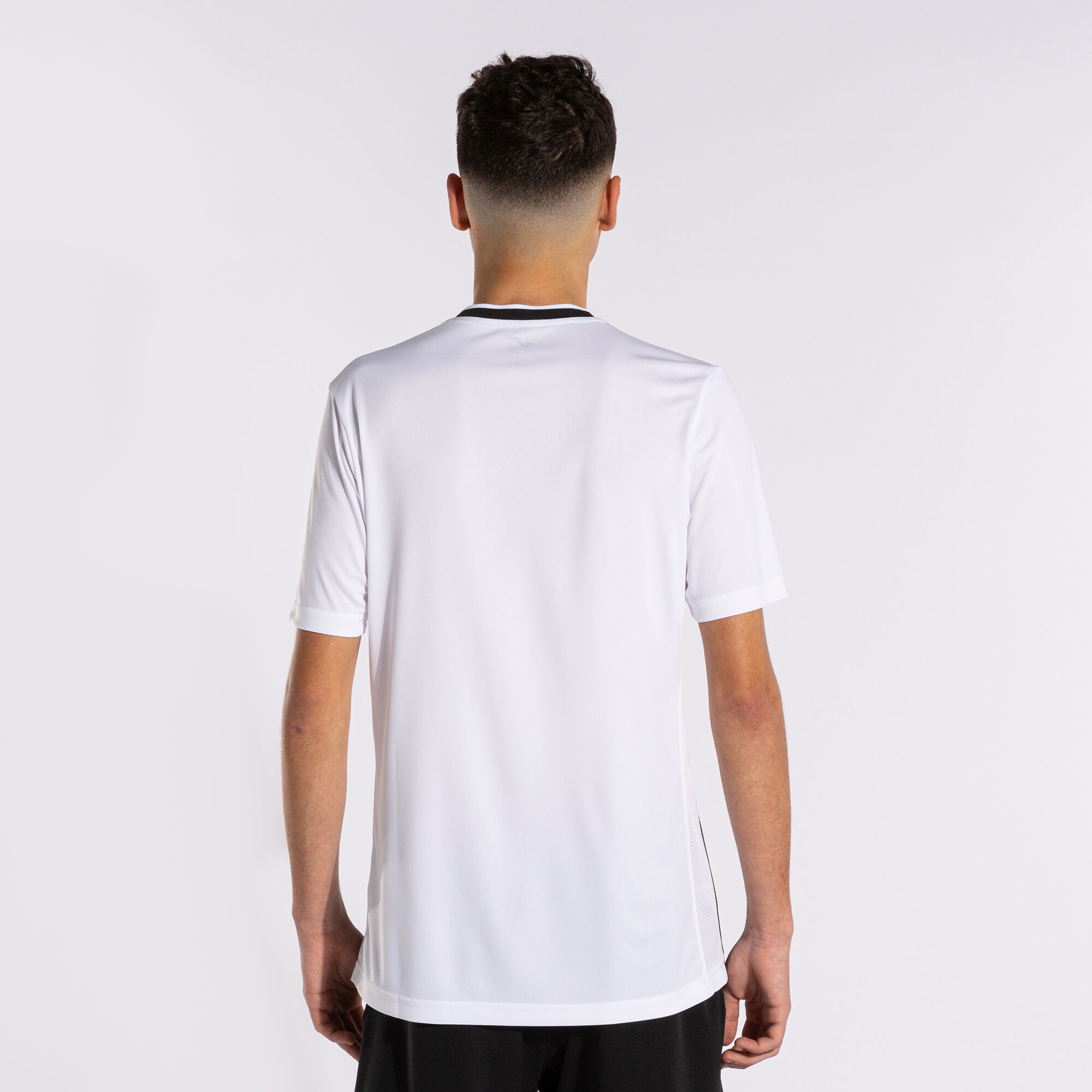 T-shirt manga curta homem Europa V branco preto