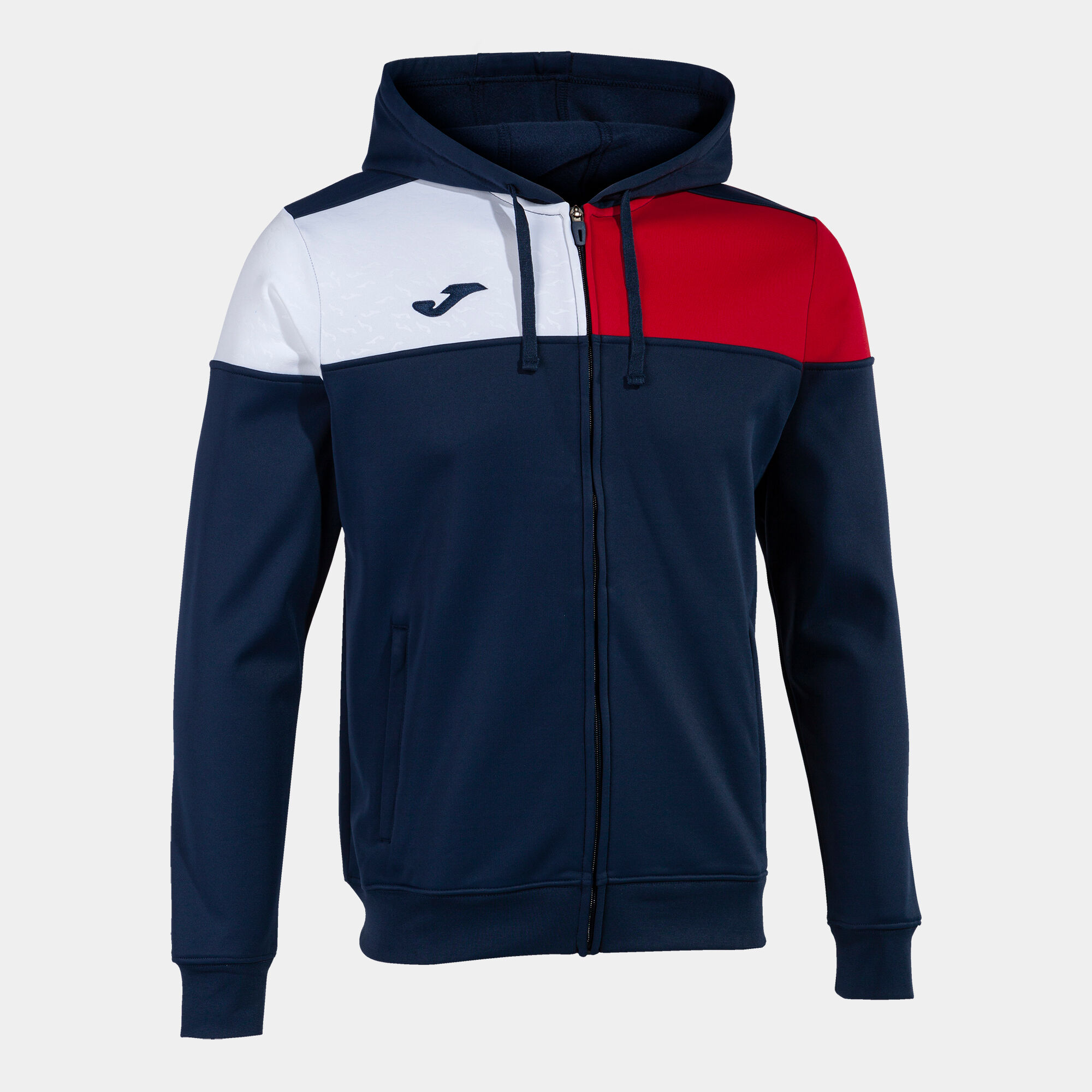 Giacca con cappuccio uomo Crew V blu navy rosso JOMA