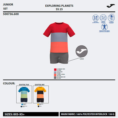 Set niño Kids Camp rojo gris