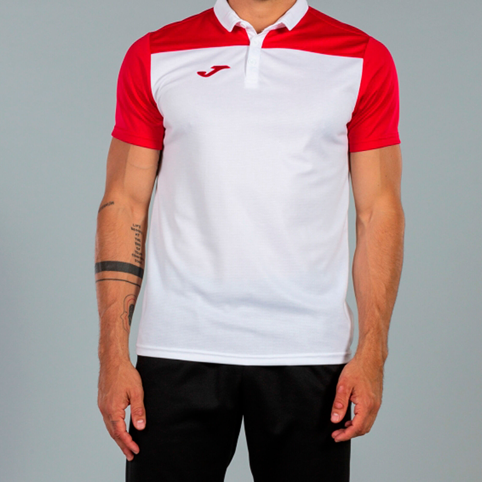 Polo manches courtes homme Hobby II blanc rouge