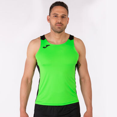 Tank top man Record II fluorescent green black