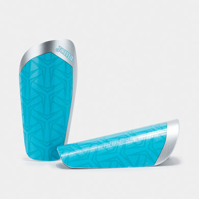 Shin guard Spider silver fluorescent turquoise