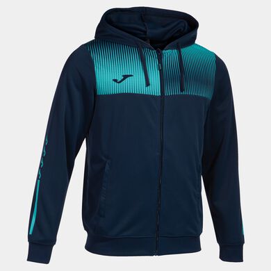 Giacca con cappuccio uomo Eco Supernova blu navy turchese fluorescente
