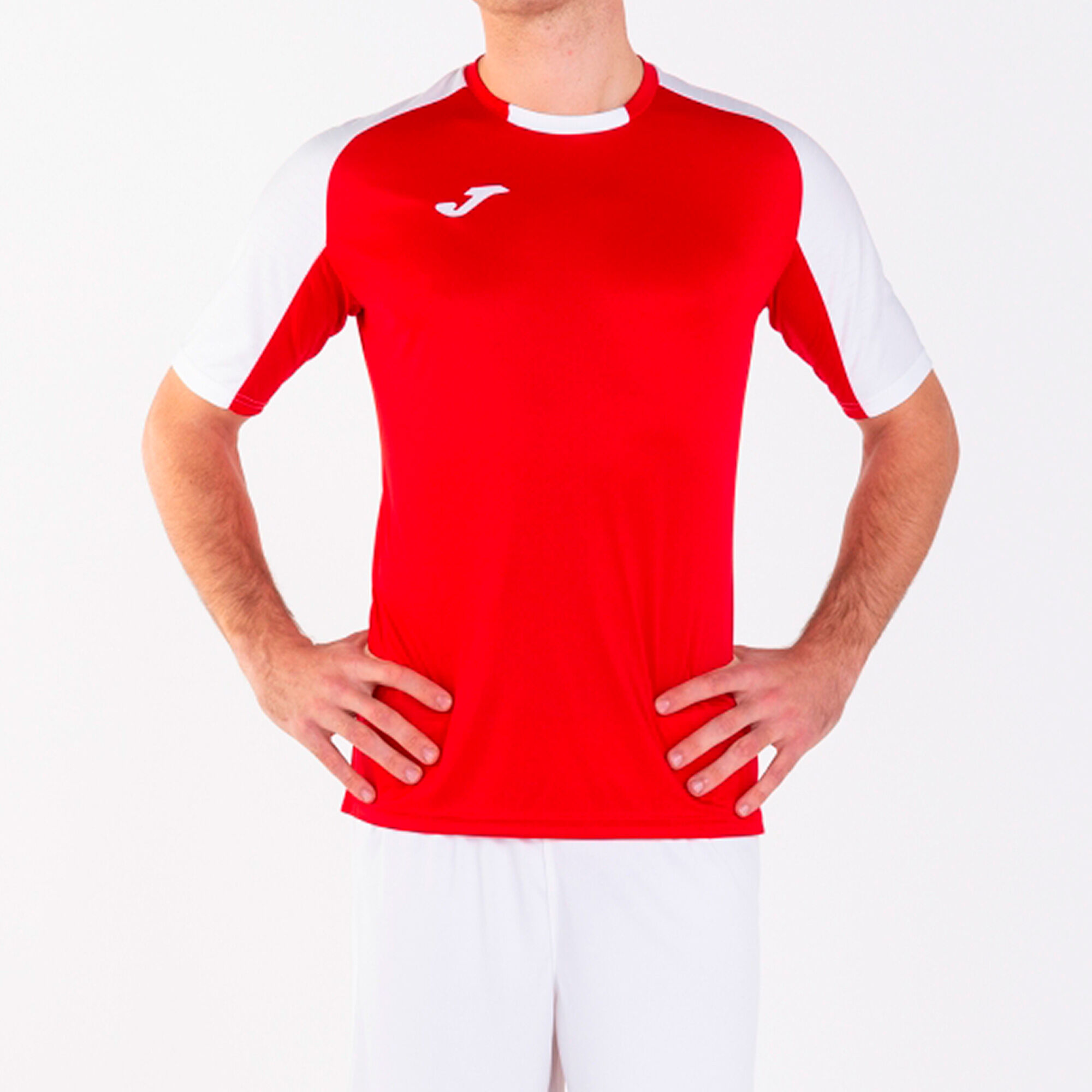 MAILLOT MANCHES COURTES HOMME ESSENTIAL ROUGE BLANC
