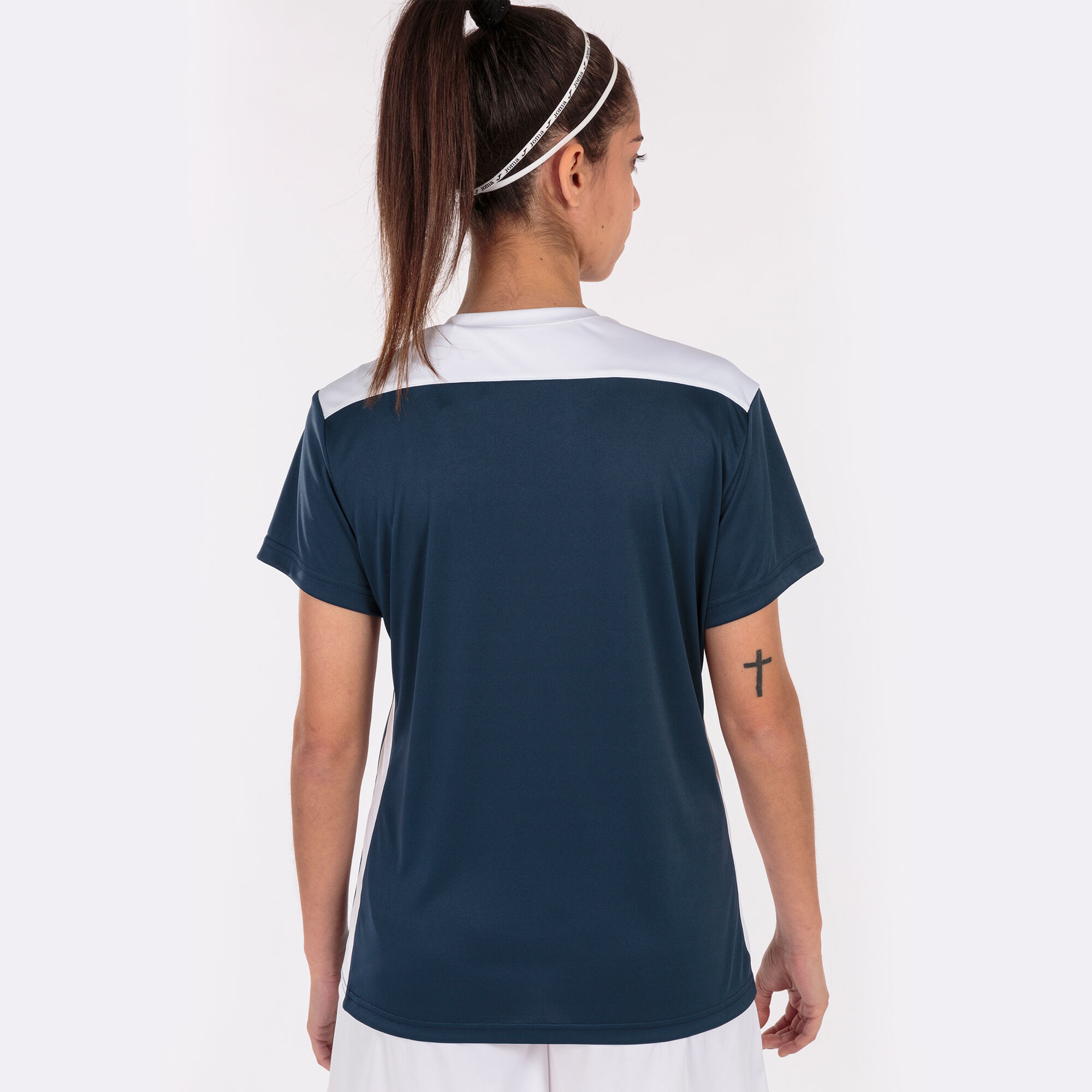 T-shirt manga curta mulher Championship VI azul marinho branco