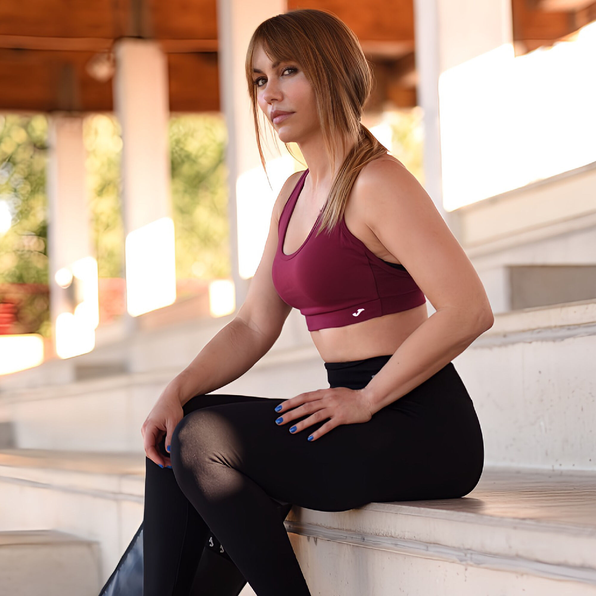 Burgundy sports top sale