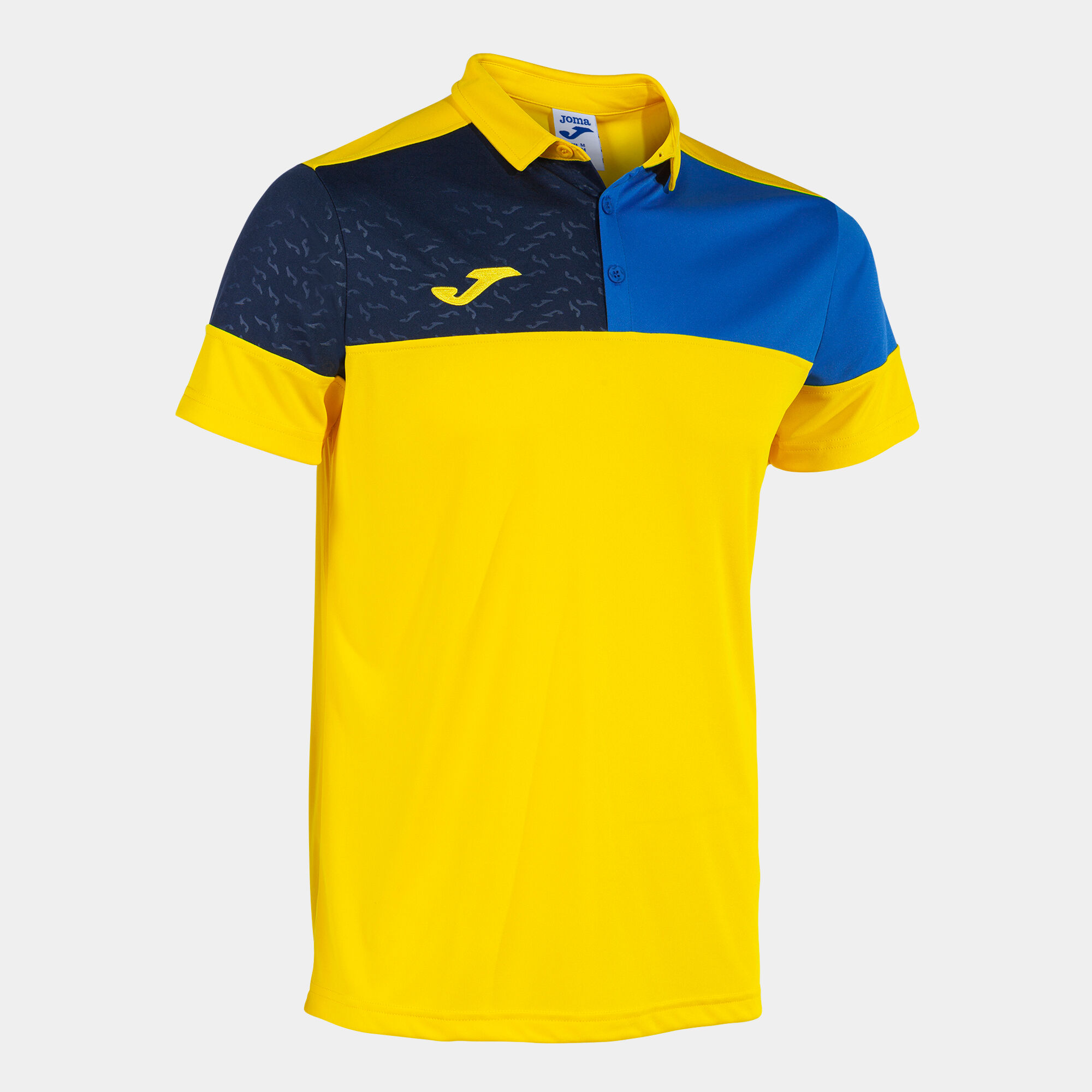 Polo shirt short-sleeve man Crew V yellow royal blue