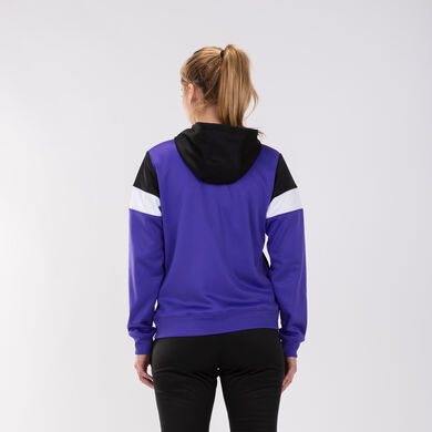 Giacca con cappuccio donna Crew IV viola nero bianco
