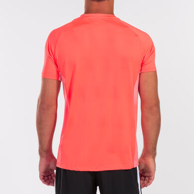 Shirt short sleeve man Elite VII fluorescent coral white