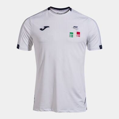 Tricou cu mânecă scurtă competiȚie FederaȚia Italiană De Tenis