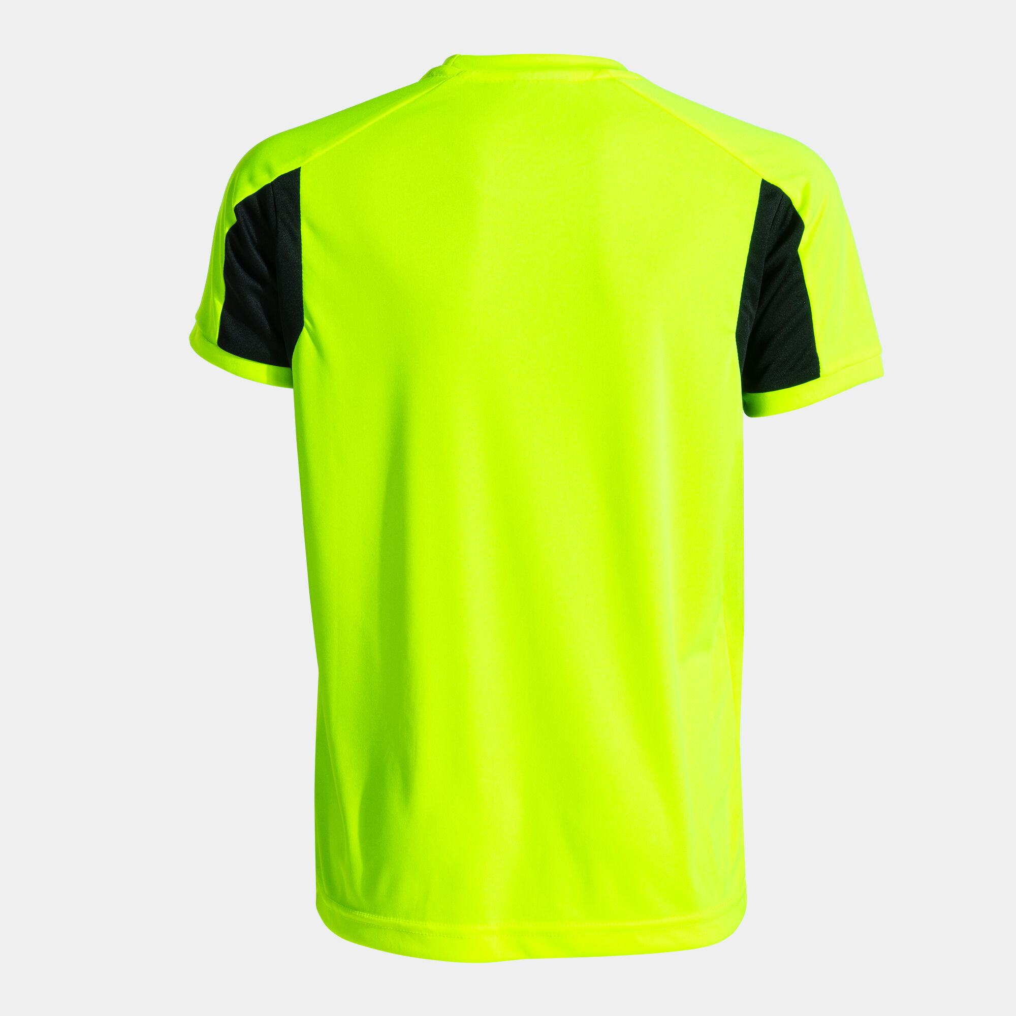 Maillot manches courtes homme Colle jaune fluo noir