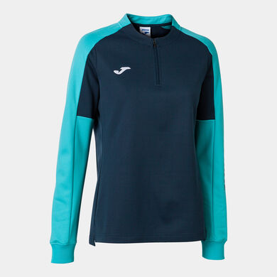 Felpe donna Eco Championship blu navy turchese fluorescente