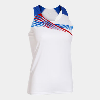 Camiseta tirantes mujer Elite X blanco royal