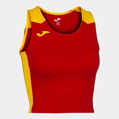 Top femme Record II rouge jaune