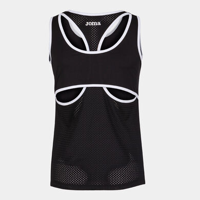 T-shirt de alça mulher Break preto branco