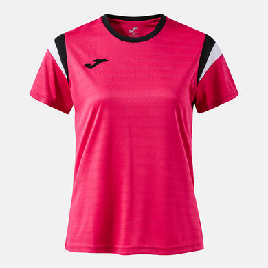 Camiseta manga corta mujer Terra fucsia negro