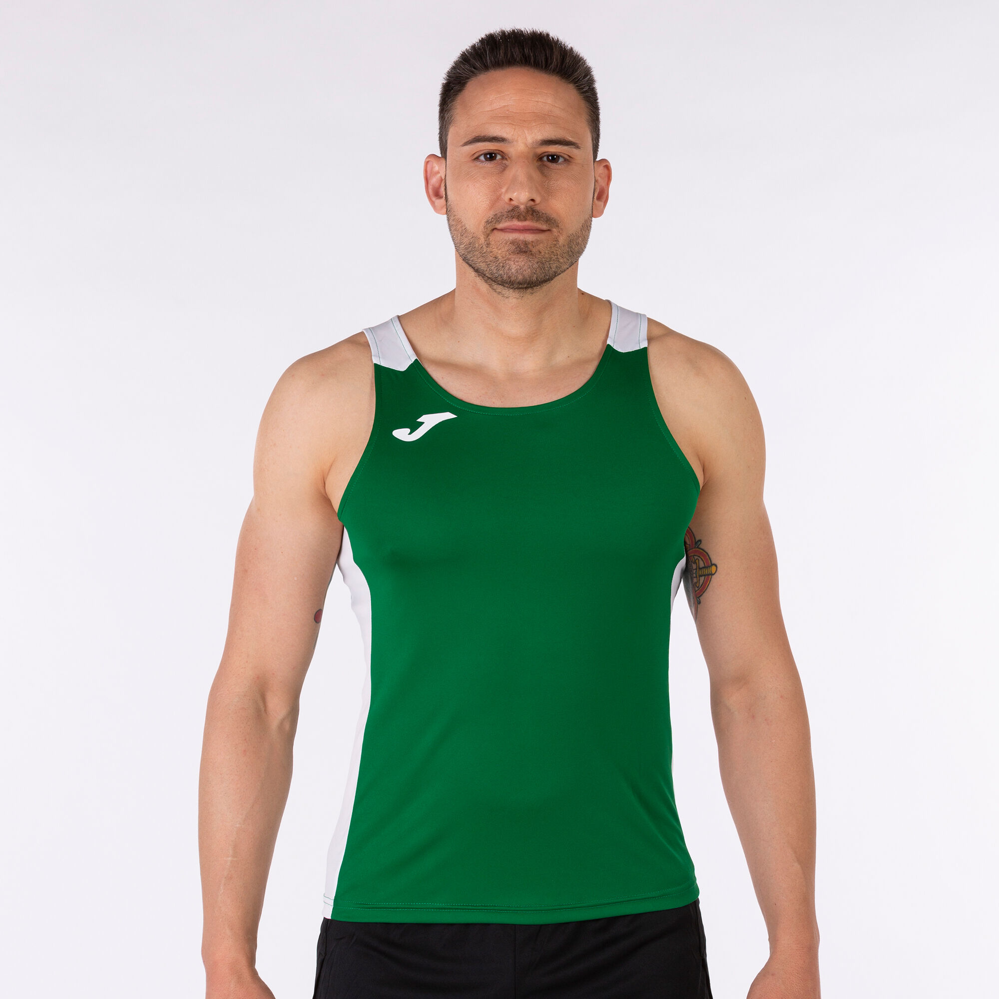 Schulterriemen-shirt mann Record II grün weiß