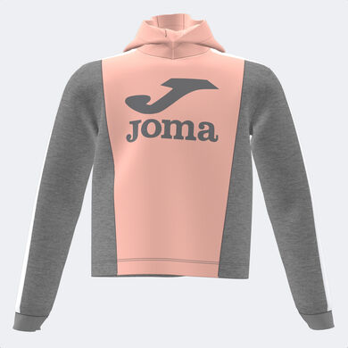 Sudadera con capucha niña Park rosa gris melange