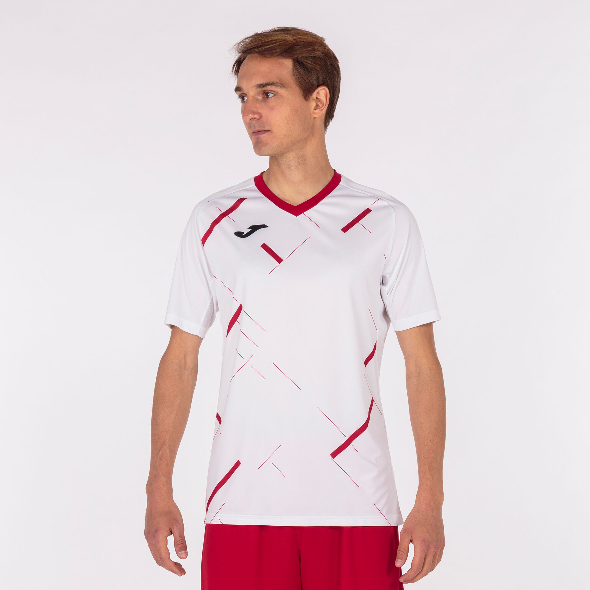MAILLOT MANCHES COURTES HOMME TIGER III BLANC ROUGE