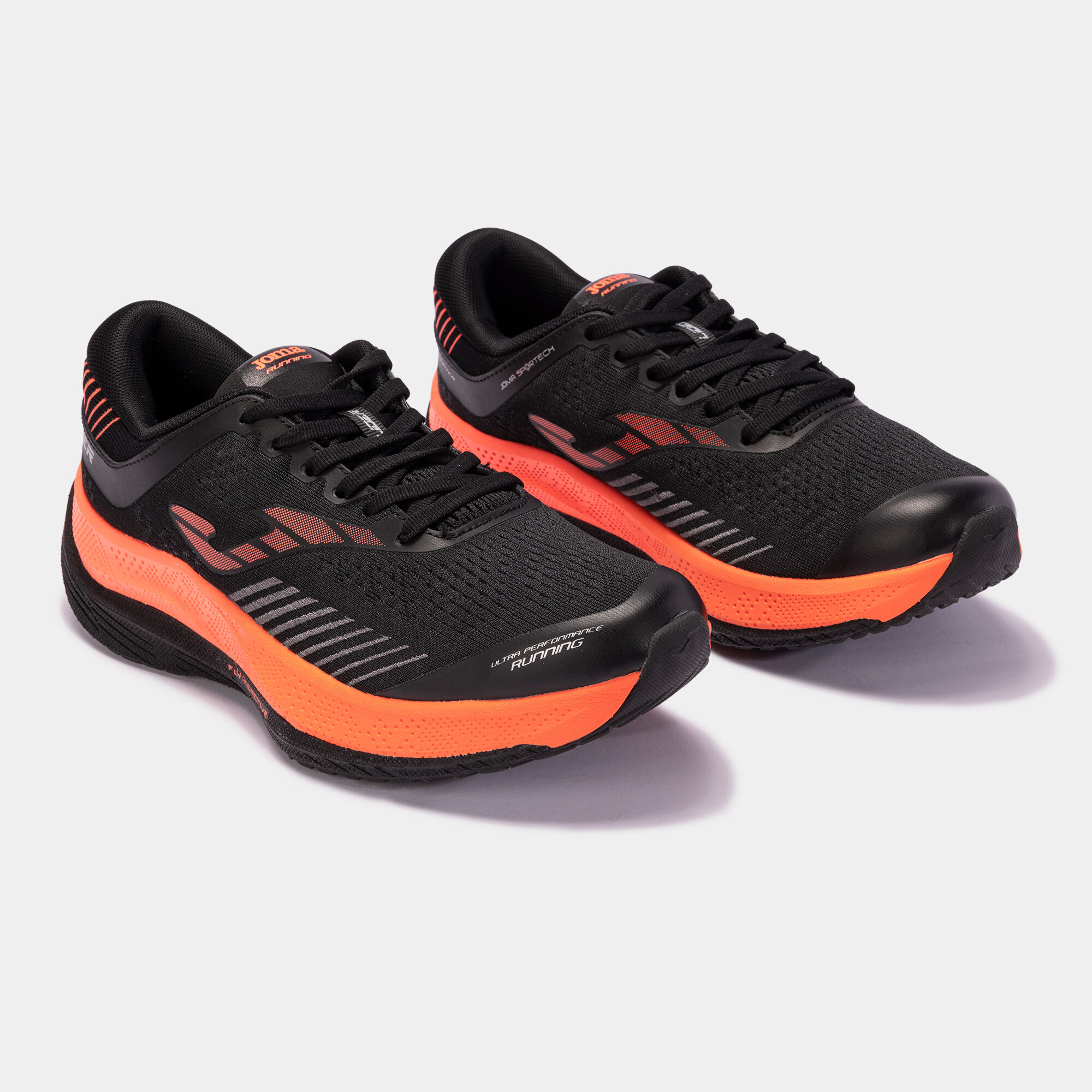 Black and orange sales running shoes