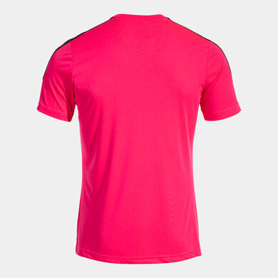 Camiseta manga corta hombre Olimpiada fucsia negro