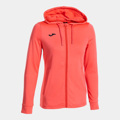 Hooded jacket woman Sculpture II coral