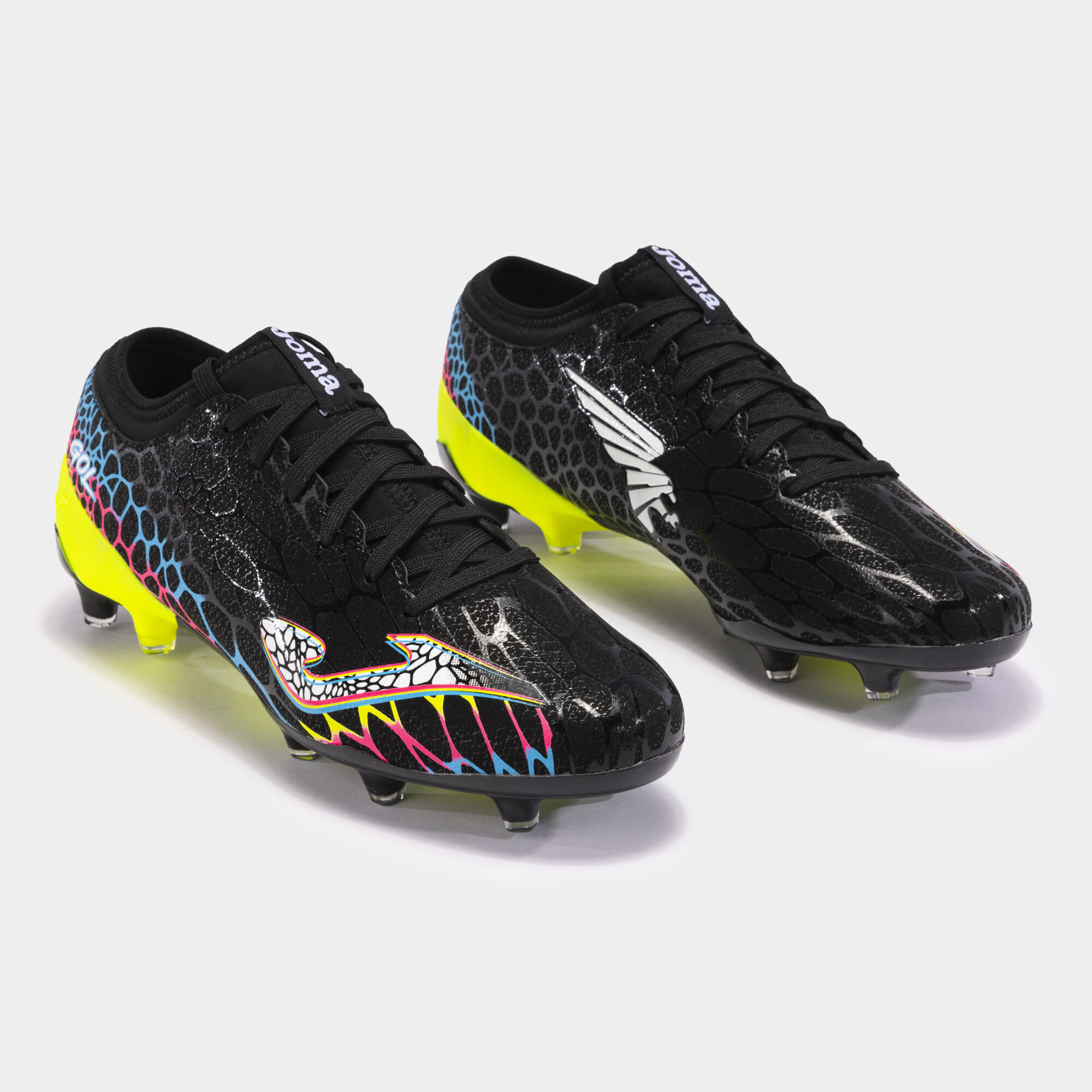 Scarpe calcio Gol 24 terreno solido FG nero giallo fluorescente JOMA