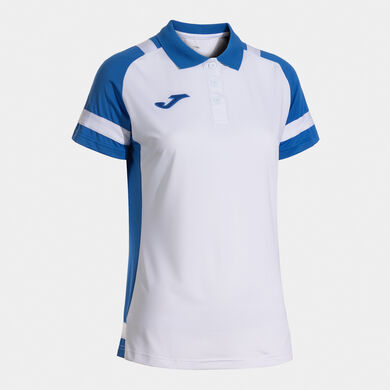 Polo shirt short-sleeve woman Lider white royal blue
