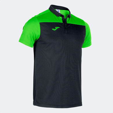 Polo manica corta uomo Hobby II nero verde fluorescente