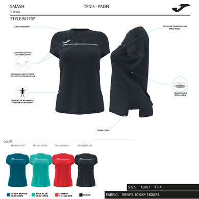 Maillot manches courtes femme Smash vert