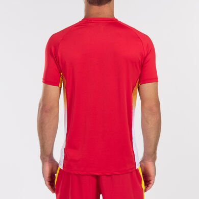 Shirt short sleeve man Elite VII red white yellow