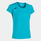 T-shirt manga curta mulher Record II azul-turquesa fluorescente