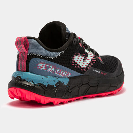 Joma Sima mujer 23 zapatilla trail running negra, naranja y rosa TKSMLW2322