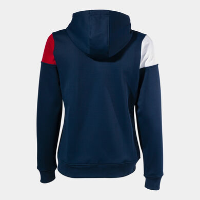 Jacke mit kapuze frau Crew V marineblau rot