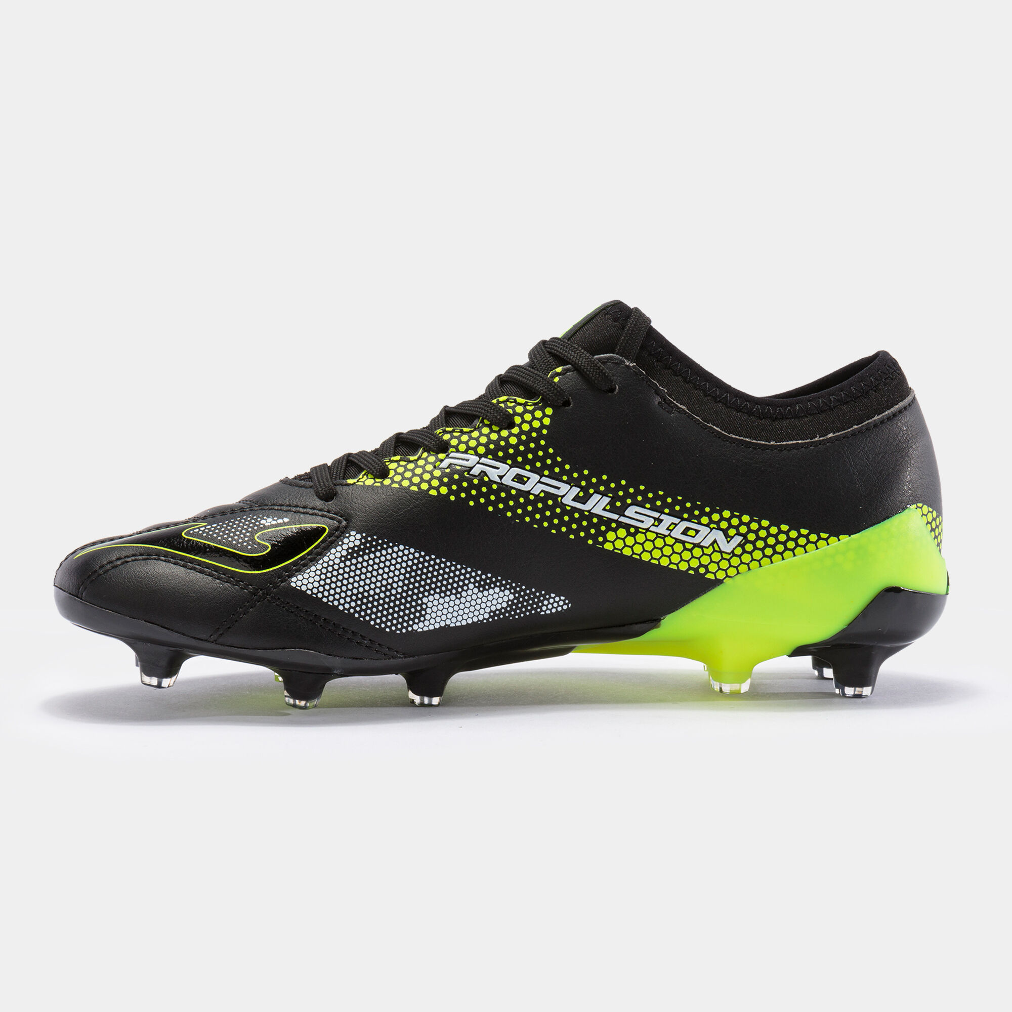 FOOTBALL BOOTS PROPULSION CUP 21 FIRM GROUND FG BLACK FLUORESCENT YELLOW