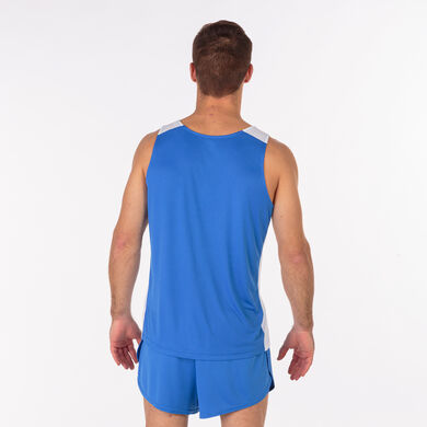 Canottiera uomo Record II blu reale bianco
