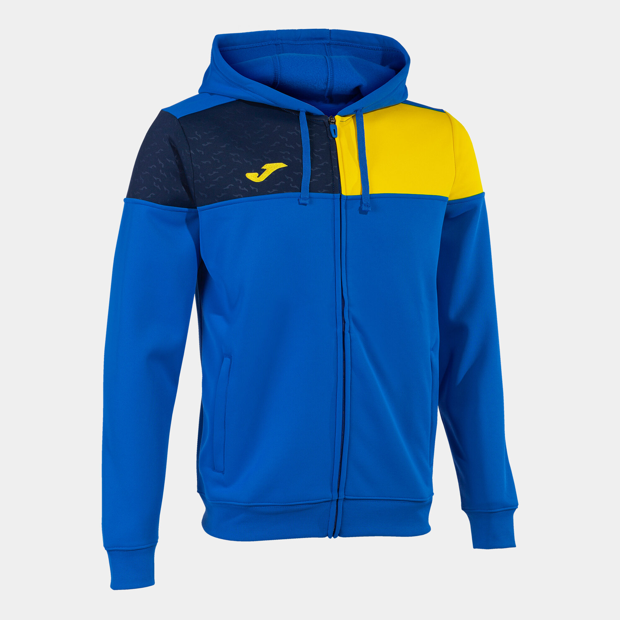 Hooded jacket man Crew V royal blue yellow | JOMA®