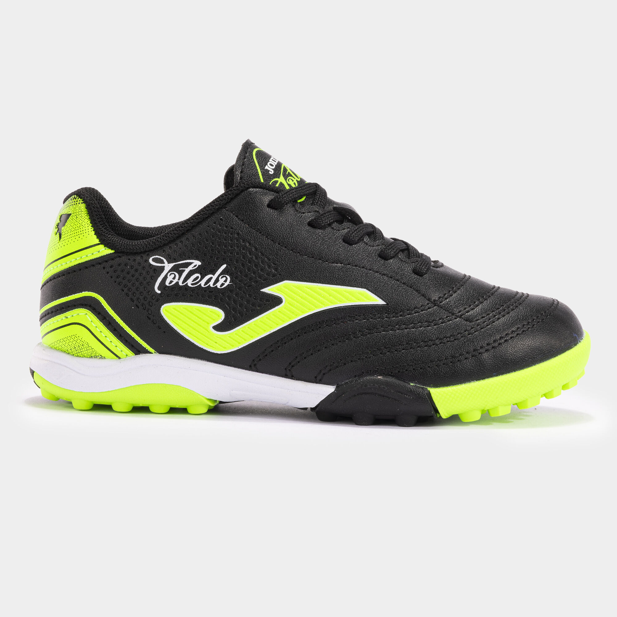 Buty piłkarskie Toledo Jr 24 syntetyczna nawierzchnia turf junior czarny fluorescencyjny zielony