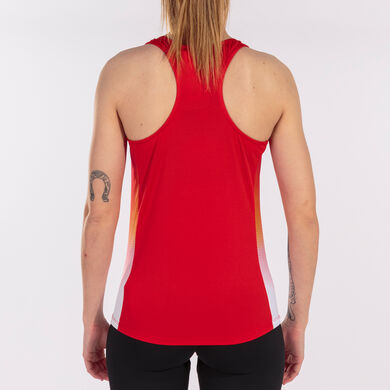 Tricou cu bretele damă Elite VII roșu alb galben