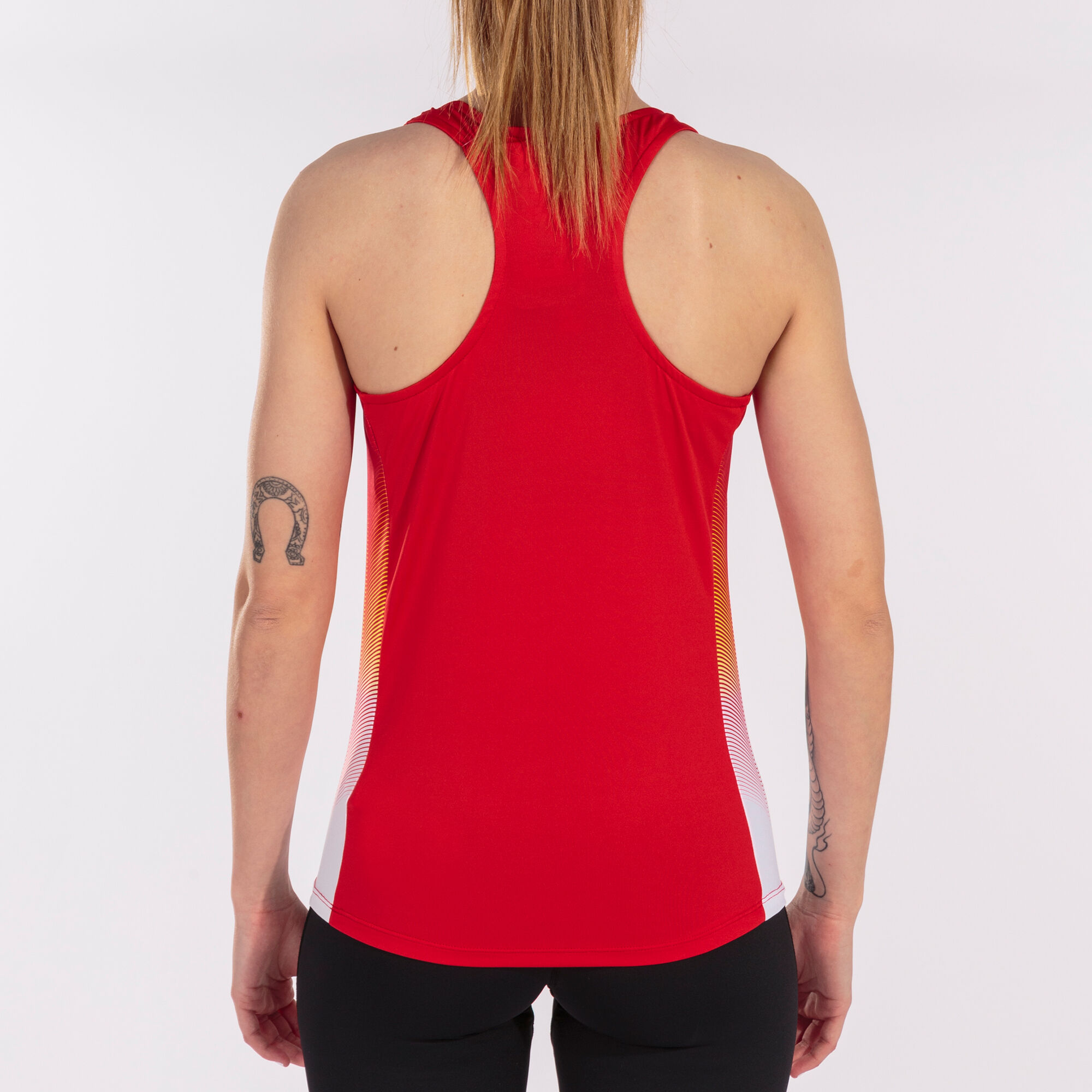 Koszulka na ramiączkach kobiety Elite VII czerwony bialy zólty