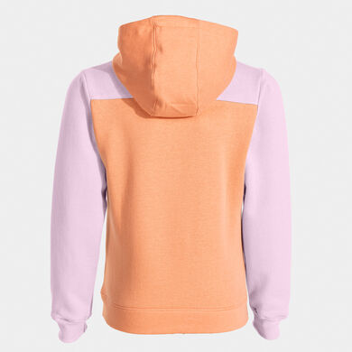 Sweat &agrave; capuche fille Park orange rose