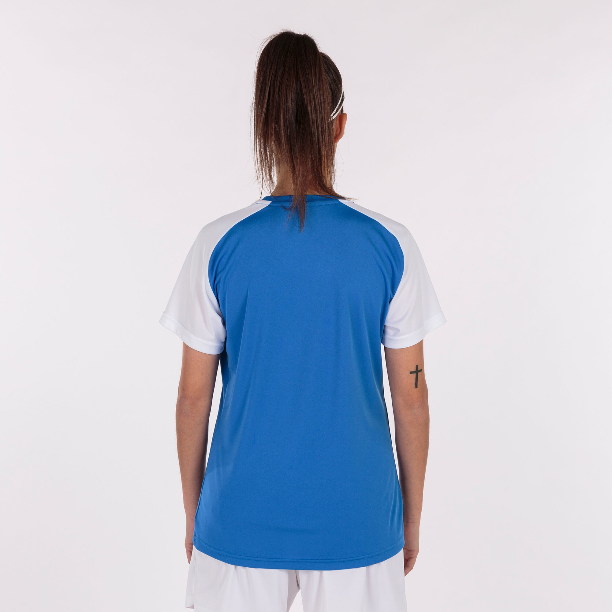 T-shirt manga curta mulher Academy IV azul royal branco