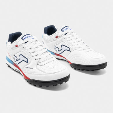 Ghete fotbal Top Flex Rebound 26 mochetă - turf alb