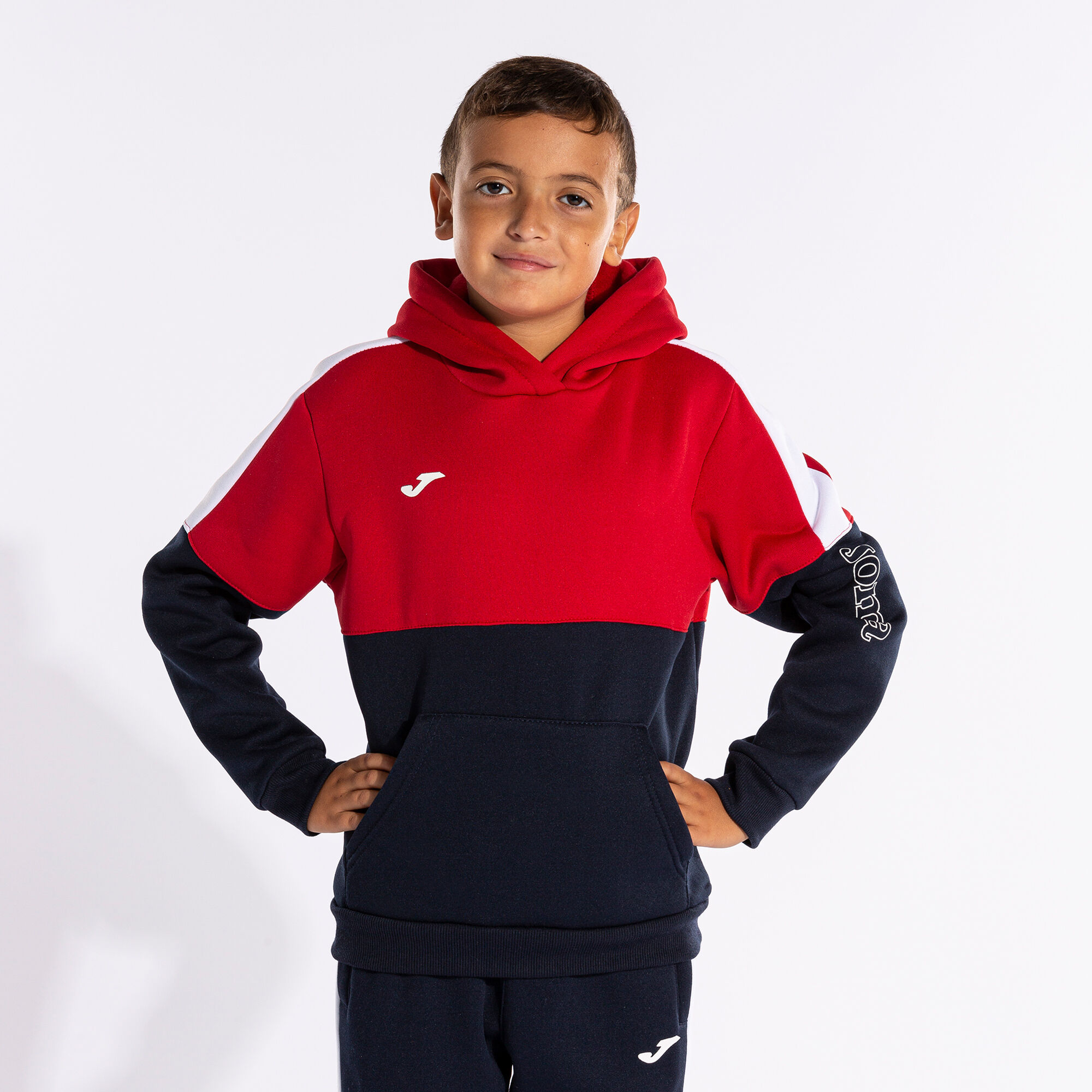 HOODED SWEATER JUNIOR PART NAVY BLUE RED