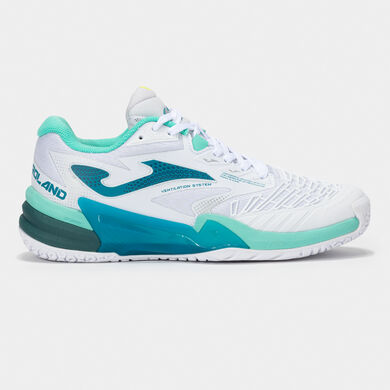 Zapatillas Roland Lady 24 pista dura mujer blanco turquesa