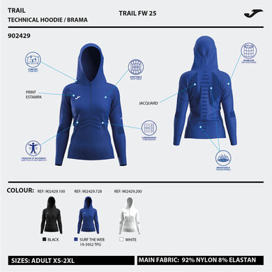 Casaco com capuz mulher R-Trail Nature azul