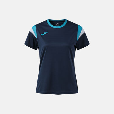 Camiseta manga corta mujer Terra dark navy turquesa fl&uacute;or